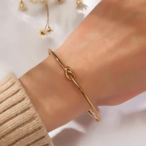 Pulseira-Bracelete Dourado decoração de nós