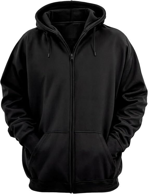 Blusa de Frio Com Zíper e Gorro Cor Preta