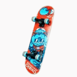 Skate Profissional Com Estampa do Oxelo - Cores Vermelho e Verde-Água